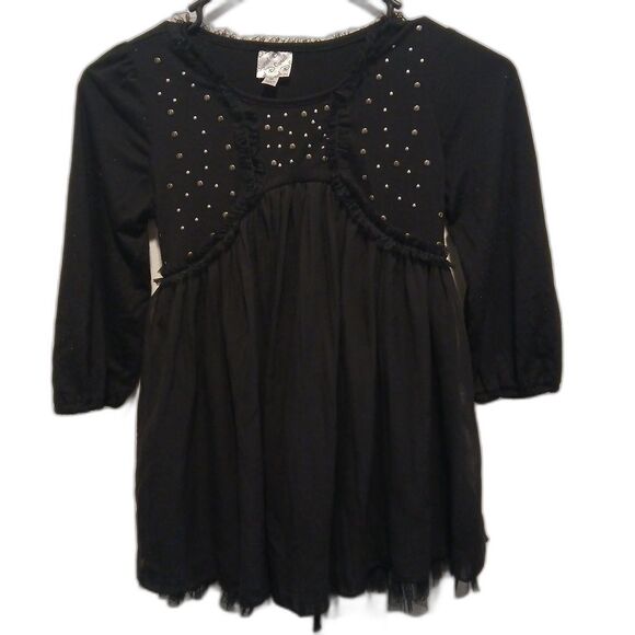 Disney D-Signed Girls Black Sparkly Blouse – Long Sleeve, Size M –Cute & Stylish - Picture 1 of 9